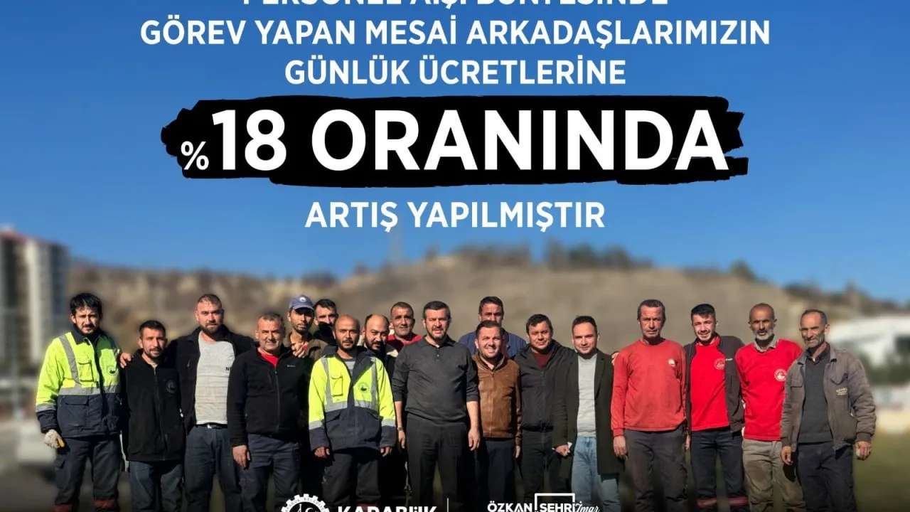 KARABÜK BELEDİYESİ İŞÇİ ÜCRETLERİNE %18 ZAM YAPTI