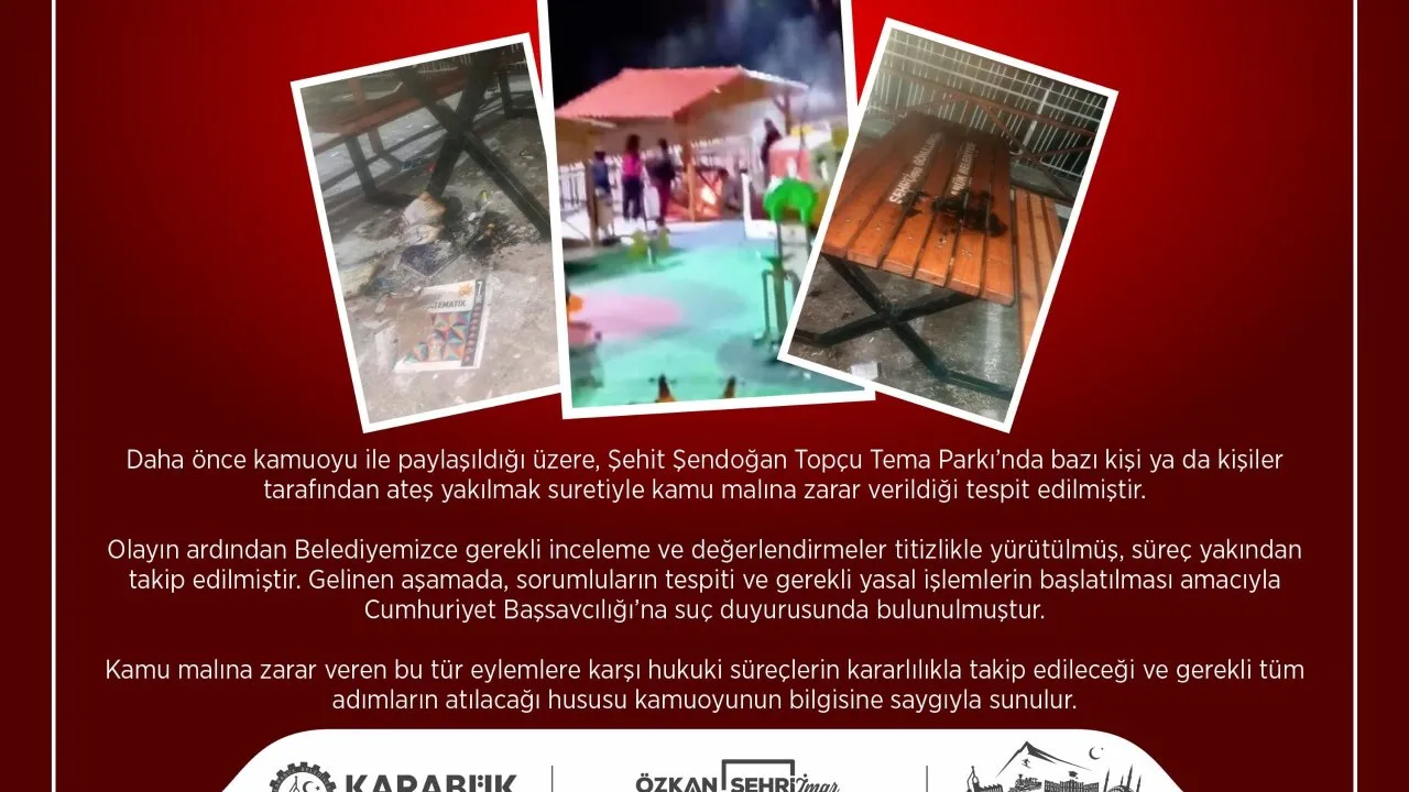 KARABÜK’TE PARKI YAKANLAR HAKKINDA SUÇ DUYURUSUNDA BULUNULDU